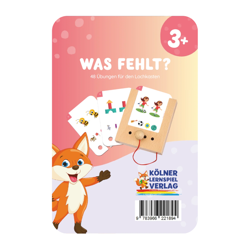 Kartensatz "Was fehlt 3+" für den Lochkasten (ab 3 Jahren)