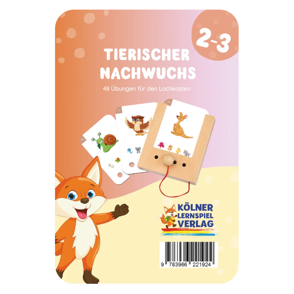 Kartensatz "Tierischer Nachwuchs" für den Lochkasten (ab 2-3 Jahren)