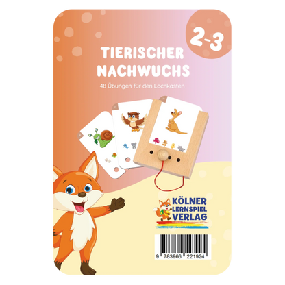 Kartensatz "Tierischer Nachwuchs" für den Lochkasten (ab 2-3 Jahren)