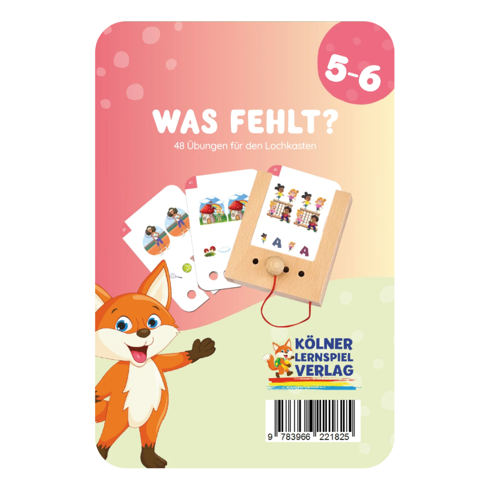 Kartensatz "Was fehlt 5-6+" für den Lochkasten (ab 5-6 Jahren)