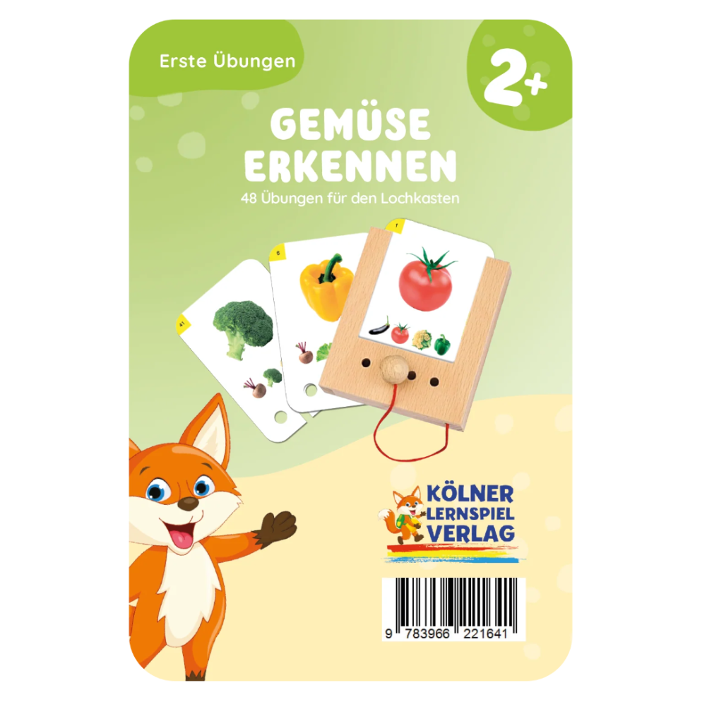Kartensatz "Erste Übungen: Gemüse erkennen" für den Lochkasten (ab 2 Jahren)