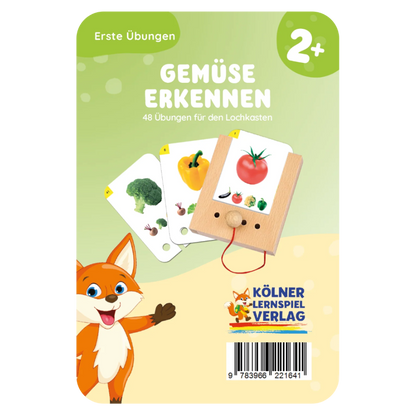 Kartensatz "Erste Übungen: Gemüse erkennen" für den Lochkasten (ab 2 Jahren)