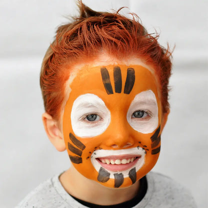 3-farbiges Schminkset (schwarz, weiß, orange) für Tiger und Fuchs