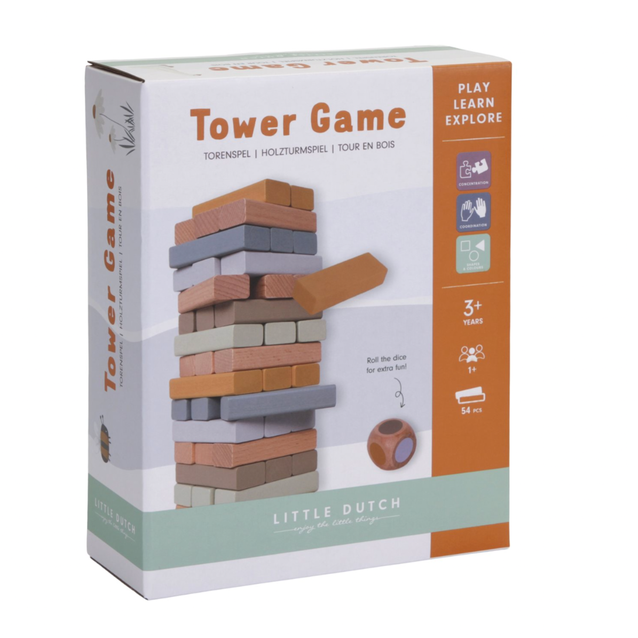 Holzturm-Spiel für Kinder ab 3 Jahren von Little Dutch