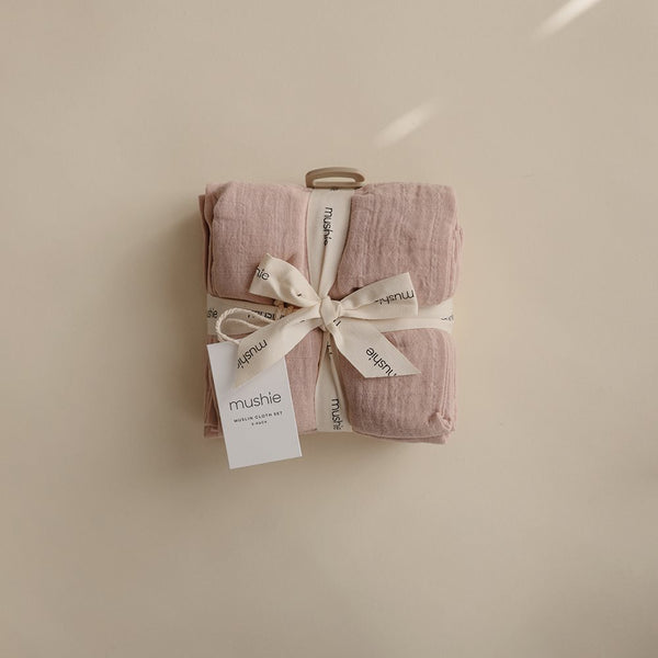 Mushie Musselintücher, 3er Set in "Blush"