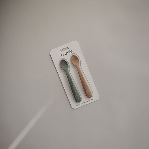 2er Set Silikonlöffel für Babys und Kleinkinder, Dried Thyme/Natural