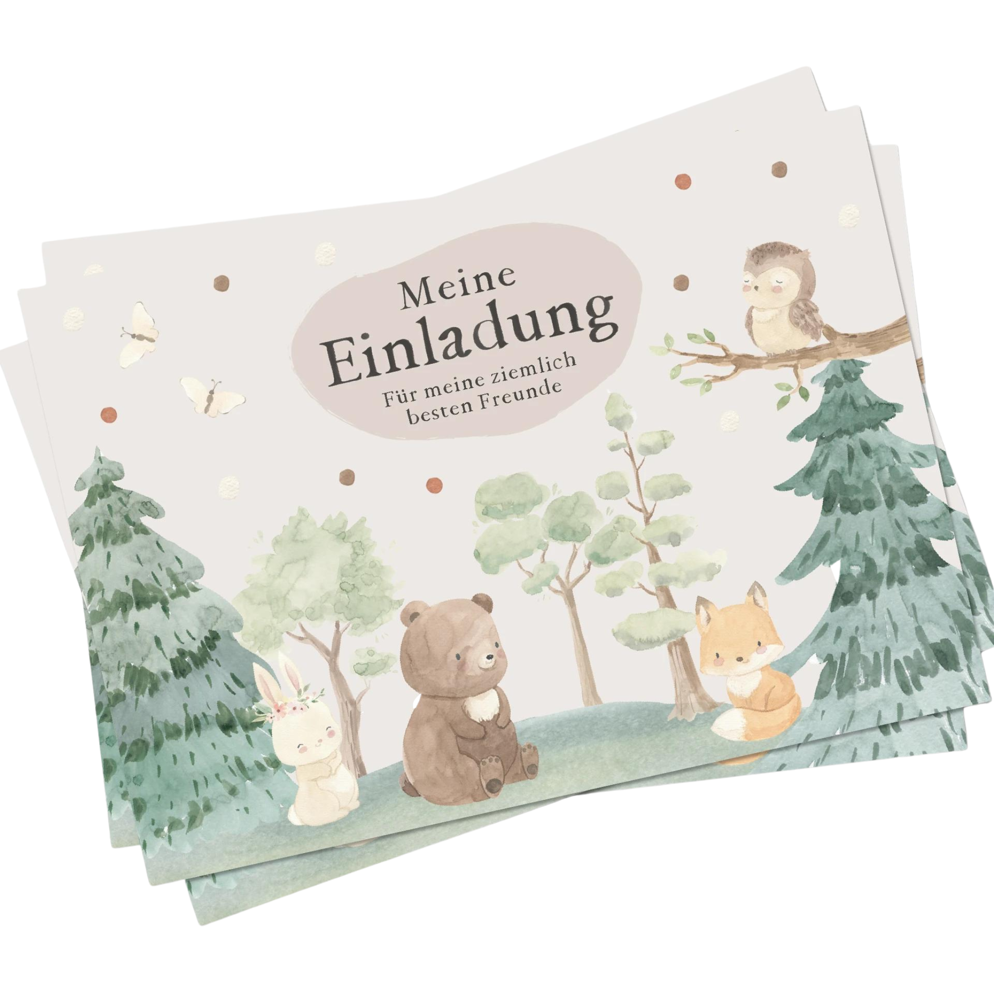 Einladung zum Thema "Waldtiere" für den Kindergeburtstag