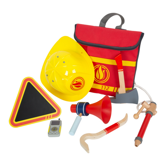 Feuerwehrrucksack von Small Foot für Rollenspiele - perfekte Geschenkidee ab 3 Jahren