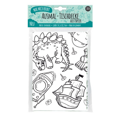 Ausmaltischdecke mit verschiedenen Motiven, perfekt für den Kindergeburtstag