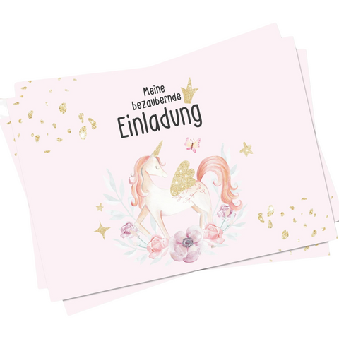 Einladung zum Thema "Einhorn" für den Kindergeburtstag