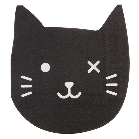 Katzen-Servietten als Dekoration für die Halloweenparty