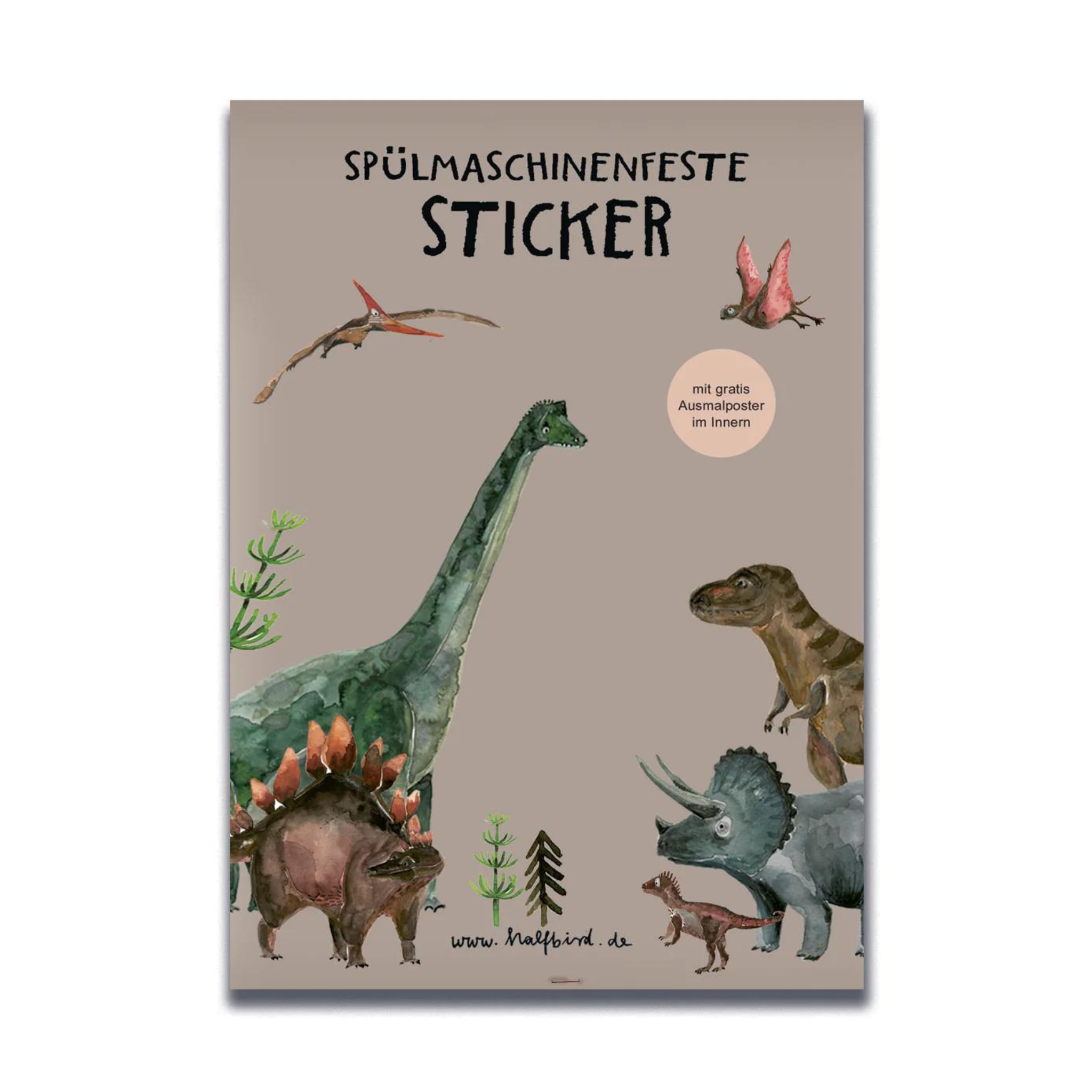 Spülmaschinenfeste Sticker "Dinosaurier"