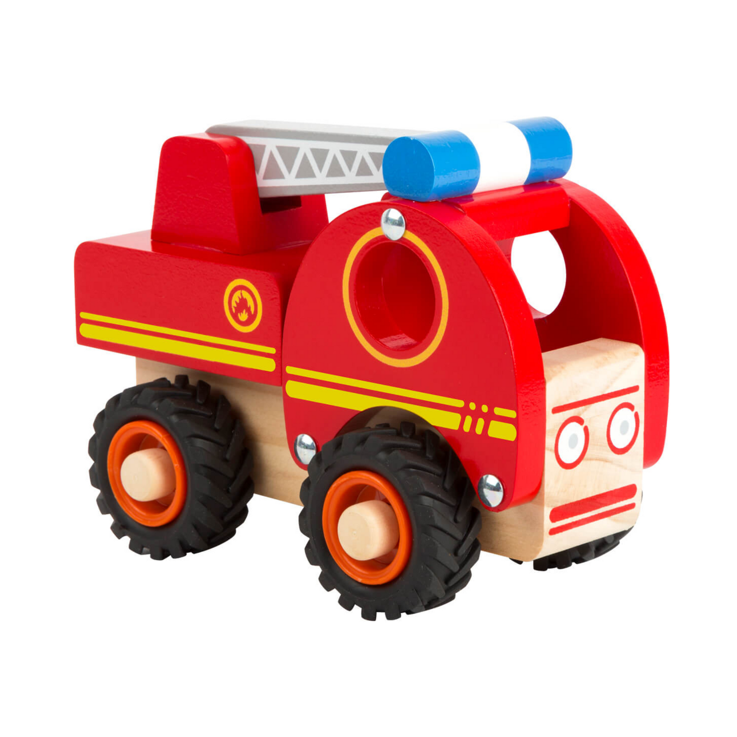 Houten brandweerwagen om mee te spelen voor kinderen