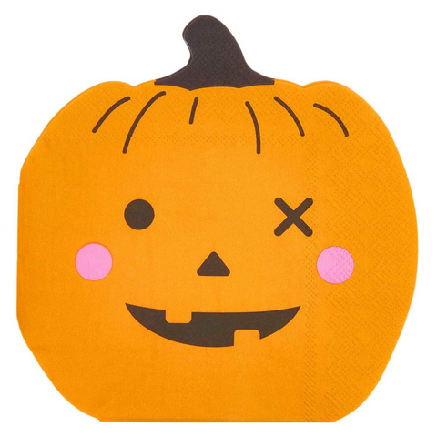 Kürbis-Servietten als Dekoration für die Halloweenparty