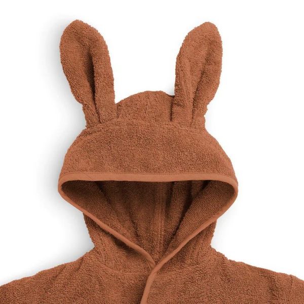 Karamellfarbender Bademantel mit Hasenohren für Kinder, verschiedene Größen