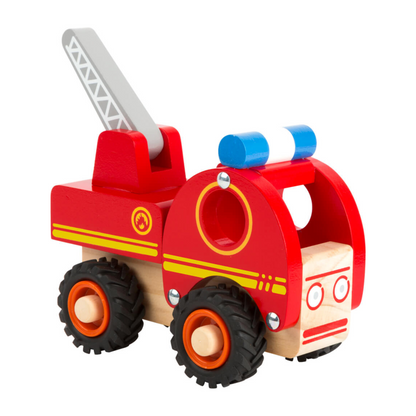 Houten brandweerwagen om mee te spelen voor kinderen