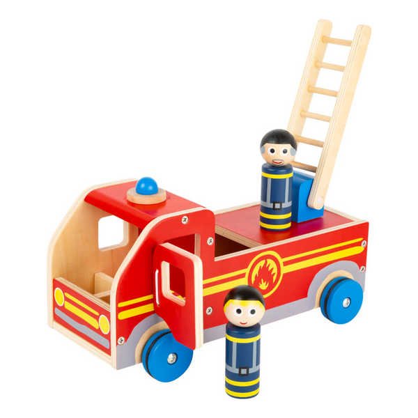 Großes Feuerwehrauto aus Holz zum Spielen für Kinder