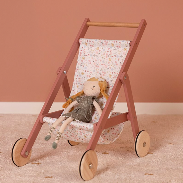 Rosa Puppenbuggy für das gemeinsame Rollenspiel für Kinder