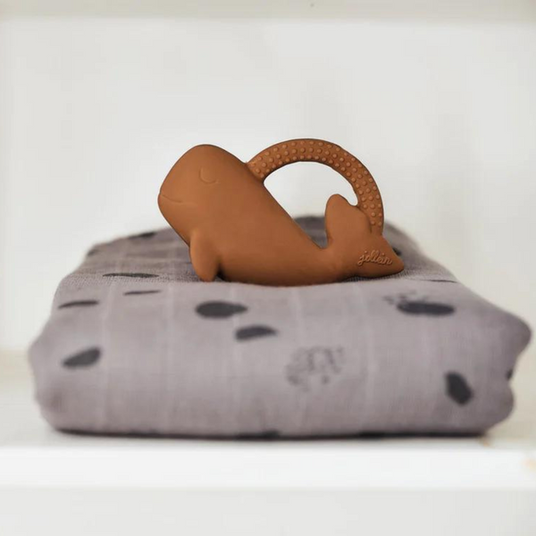 Wal-Beißring "Whale" von Jollein, caramel
