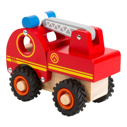 Houten brandweerwagen om mee te spelen voor kinderen