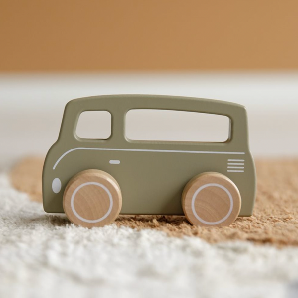 Grüner Bus von Little Dutch - Holzspielzeug für Kinder ab 12 Monaten