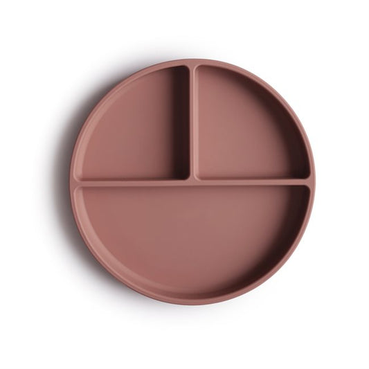Mushie Silikonteller mit Saugnapf und Aufteilungen, "Cloudy Mauve"