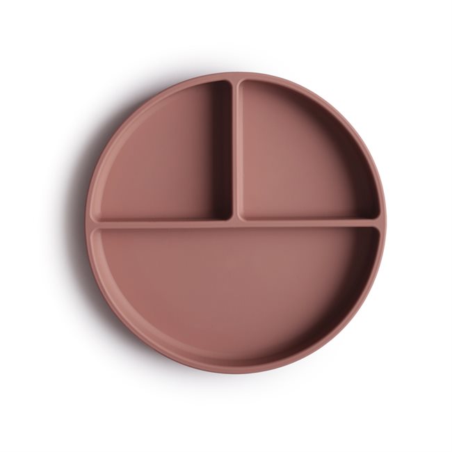 Mushie Silikonteller mit Saugnapf und Aufteilungen, "Cloudy Mauve"