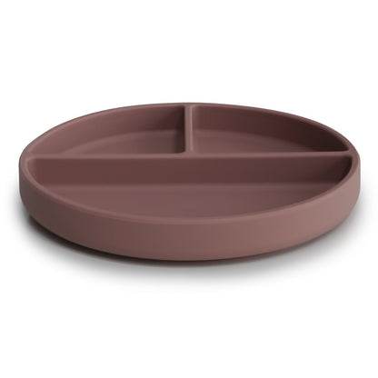 Mushie Silikonteller mit Saugnapf und Aufteilungen, "Cloudy Mauve"