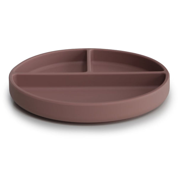 Mushie Silikonteller mit Saugnapf und Aufteilungen, "Cloudy Mauve"