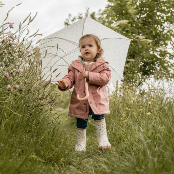 "Flowers &  Butterflies" Rosa Kinder-Regenschirm von Little Dutch