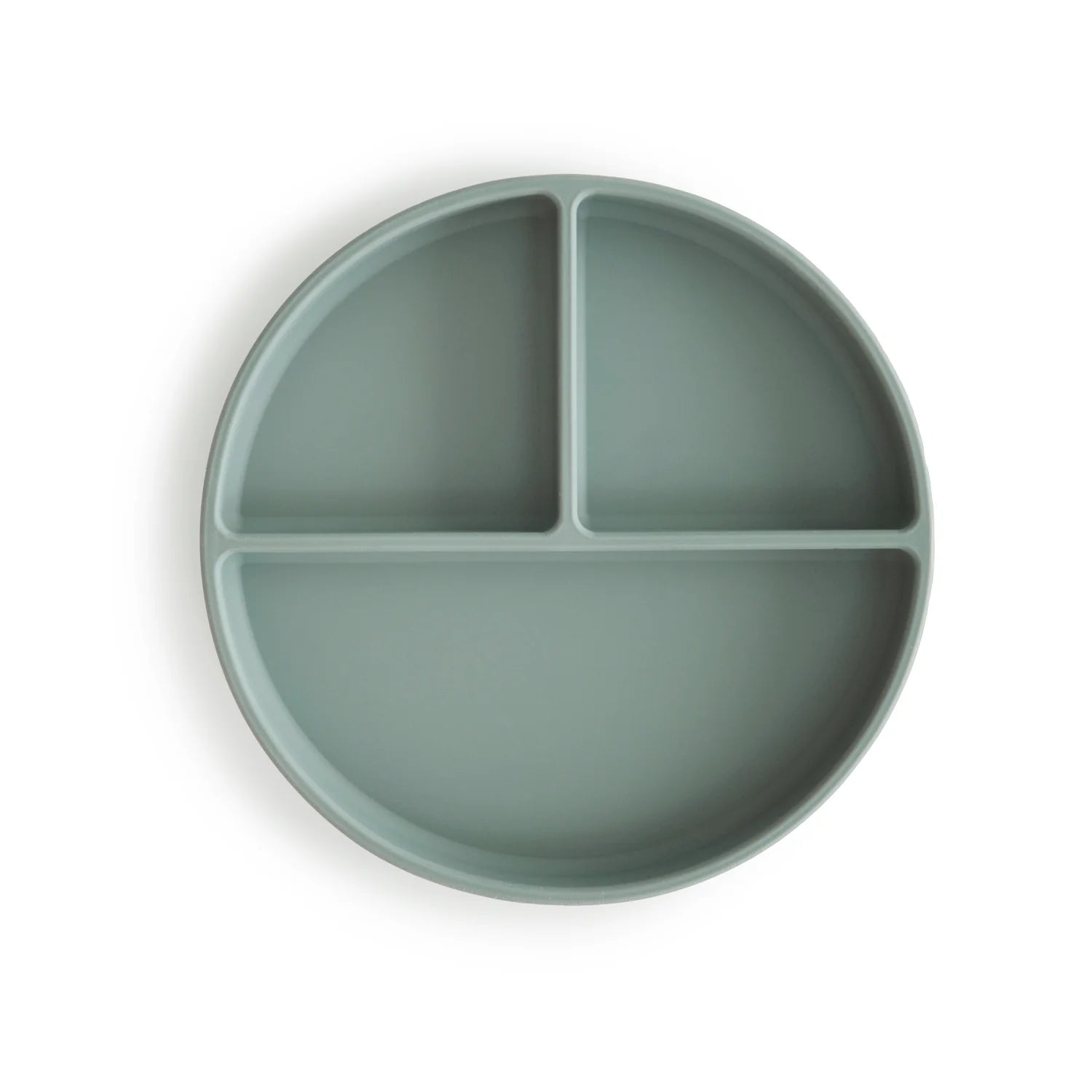 Mushie Silikonteller mit Saugnapf und Aufteilungen, "Cambridge Blue"