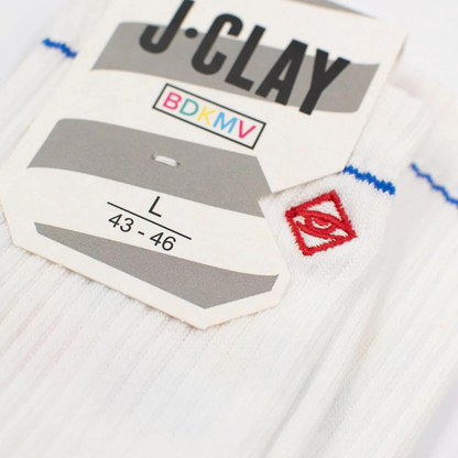 "Bitch, don´t kill my vibe" - weiße Tennissocken von J. Clay für Frauen und Männer