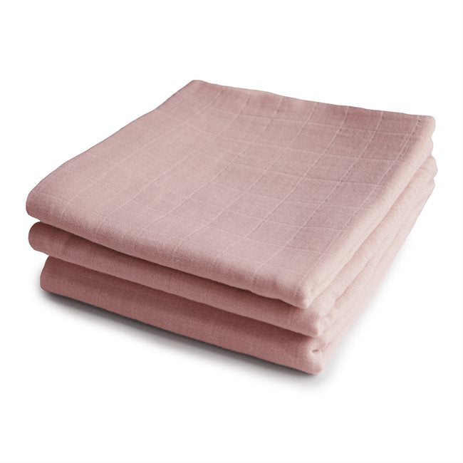 Mushie Musselintücher, 3er Set in "Blush"