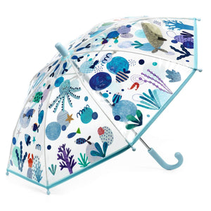 Durchsichtiger Regenschirm mit Unterwasserwelt für Kinder