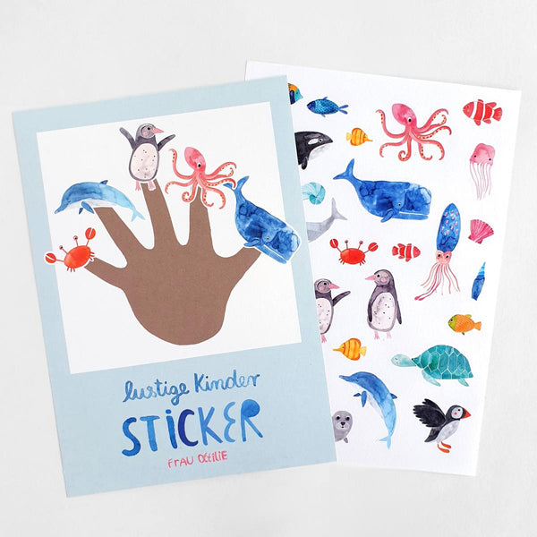 Sticker "Meerestiere" für Kinder von Frau Ottilie