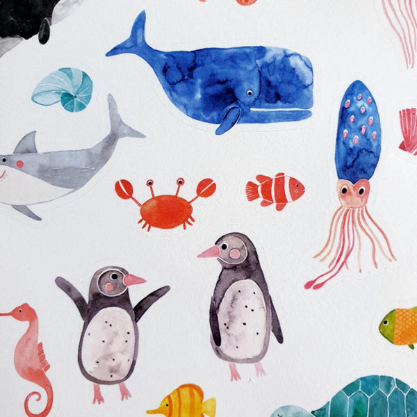 Sticker "Meerestiere" für Kinder von Frau Ottilie
