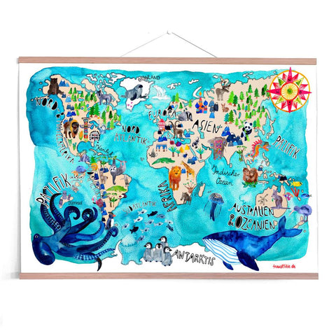 Poster "Weltkarte" für das Kinderzimmer von Frau Ottilie