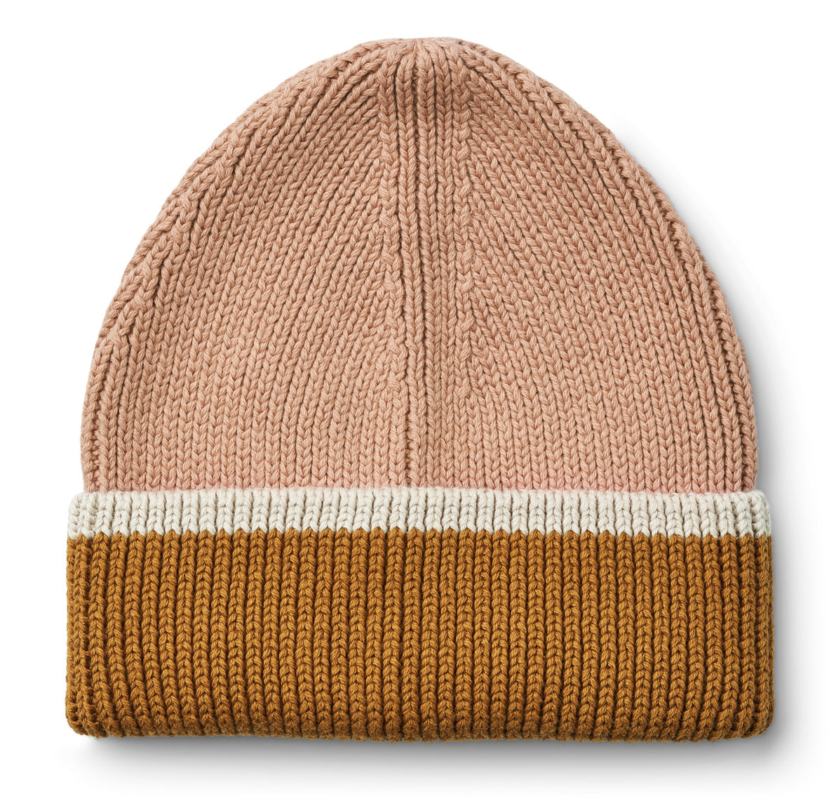 Zweifarbige Strickmütze für Kinder von 1-6 Jahren