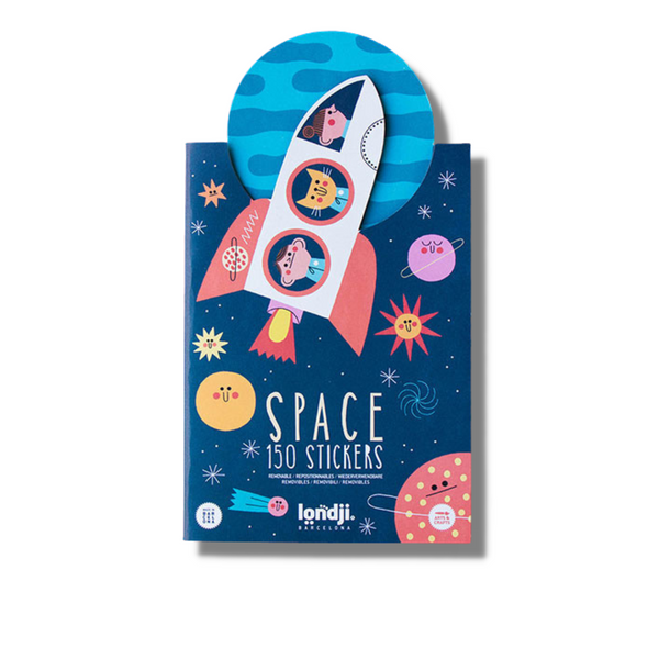 Stickerset "Space" mit 150 wiederverwendbaren Stickern