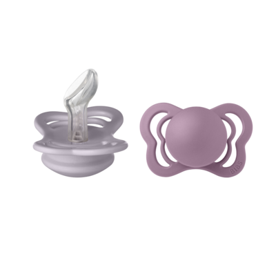 BIBS Schnuller Couture mit kiefergerechtem Sauger in "Fossil Grey & Mauve", zwei verschiedenen Größen
