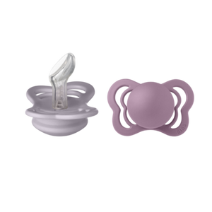 BIBS Schnuller Couture mit kiefergerechtem Sauger in "Fossil Grey & Mauve", zwei verschiedenen Größen