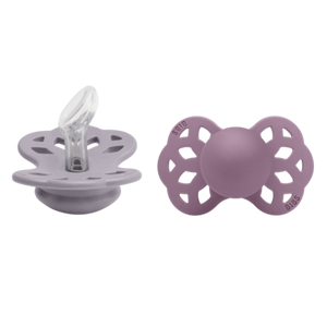 BIBS Schnuller Infinity mit anatomischem Sauger in "Fossil Grey & Mauve", zwei verschiedenen Größen